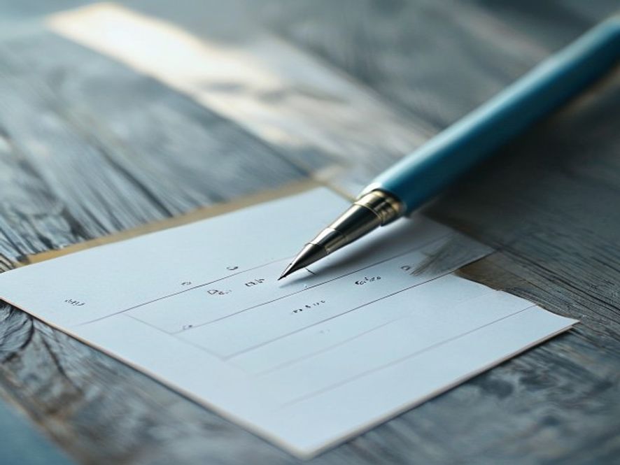 Printed evening checklist template with checkboxes on a wooden desk